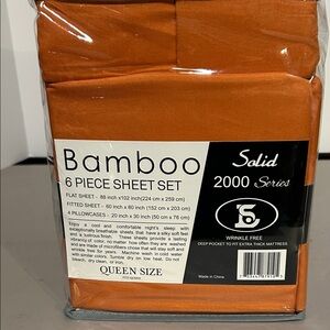 Bamboo 6 Piece Sheet Set in Orange